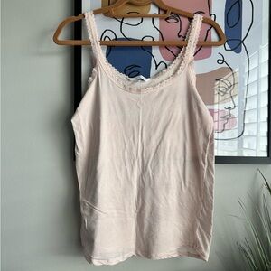 Victorias Secret Lace Trim Pink Tank Top